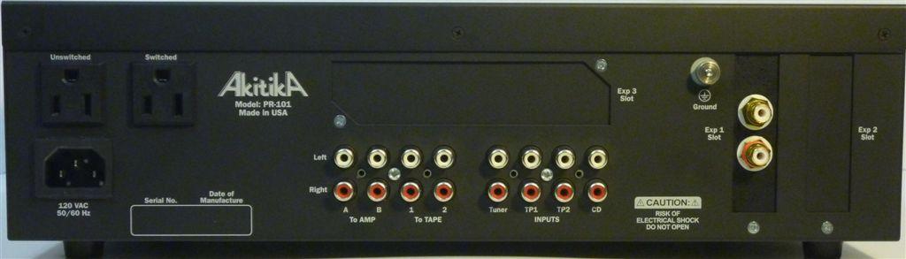 PR-101 Stereo Preamplifier Back View