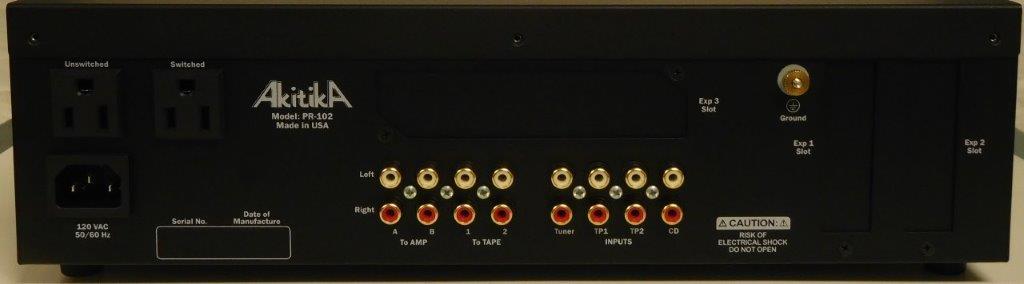 PR-101 Stereo Preamplifier Back View