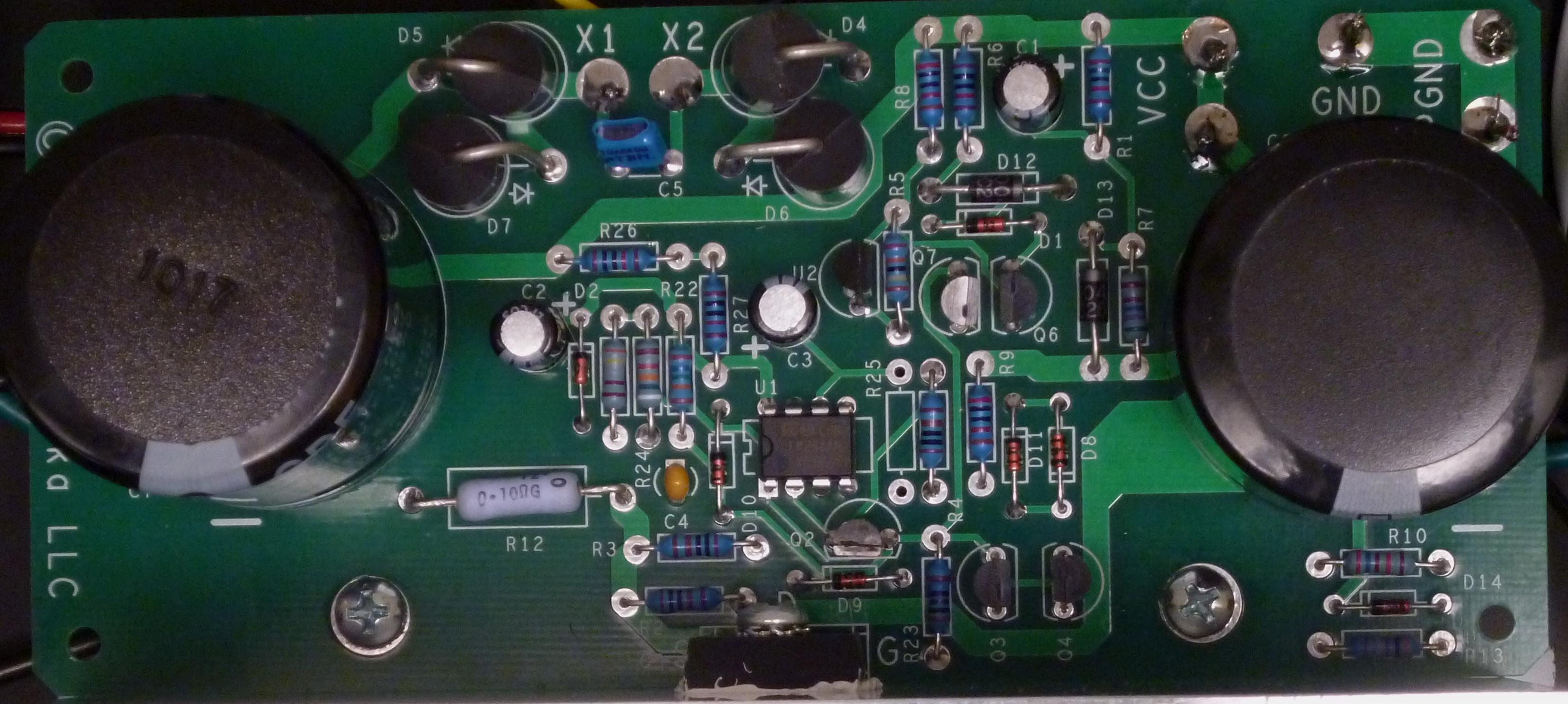 power supply pcb assembled closeup